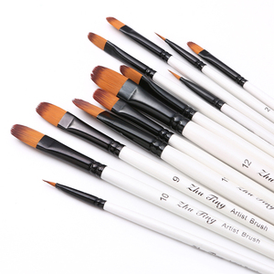 Set di forniture di pittura artistica su misura professionale spazzola per acquerello manico in legno per bambini artista pennello in Nylon per capelli - Product Image 6