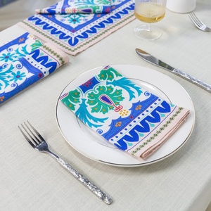 Serviettes en tissu 100% coton en gros, impression personnalisée, serviettes de table pour usage commercial dans les restaurants - Product Image 1