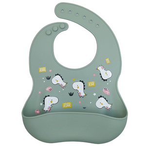 Bavoir bébé en silicone imperméable, léger et doux, pour la dentition et la bave, pour tout-petits et enfants, design 049, logo personnalisé, vente en gros - Product Image 4