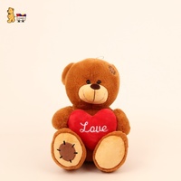 Meilleur cadeau pour la Saint-Valentin : ours en peluche en flanelle et coton, motif cœur et fleur, « Je t'aime », jouet en peluche câlin anti-stress
