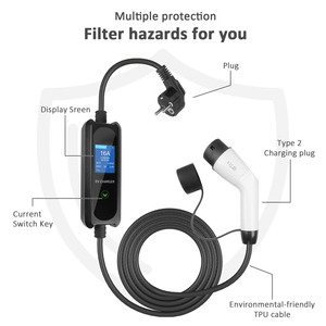Portable EV Charger with Type 2 & SK <b>Plugs</b> 16A 3.5kW Adjustable Current Fast Charging Safety Protections Custom Logo - Product Image 2