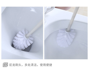 Popular Style Household Toilet Cleaning Brush Set Long Handle with Plastic Soft Bristles No Dead Angle Toilet Brush - Product Image 4