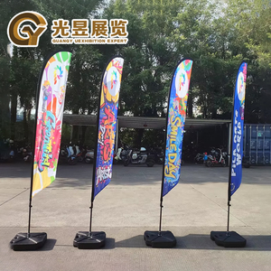 Kinh doanh ngoài trời sợi thủy tinh cực bãi biển cờ quảng cáo tùy chỉnh hai mặt lông Teardrop Cờ biểu ngữ cho quảng cáo - Product Image 2