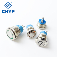 Interrupteurs à bouton-poussoir CHYF avec indicateur LED RVB, étanches, en métal, 6mm, 8mm, 10mm, 12mm, 16mm, 6V-220V, 1NO1NC