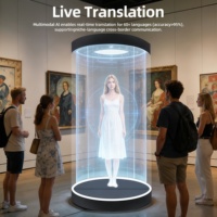 Vitrina LCD Transparente Interactiva de 43-98 Pulgadas con Pantalla Táctil Infrarroja |   Vitrina de Exhibición de Video Holográfico 3D 4K para Exposiciones Tecnológicas