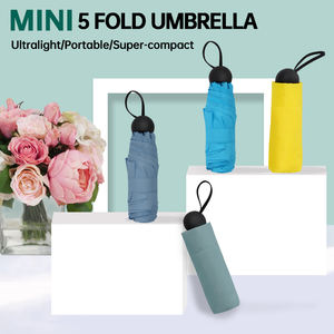 Mini parapluie de voyage pour femmes, pluie et soleil, léger, petit et Compact, poche avec étui - Product Image 2
