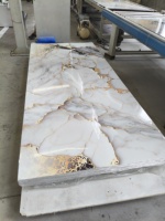 Panneau mural en marbre artificiel de luxe pour hôtel et villa, panneau mural UV, panneau UV en PVC, mur en marbre