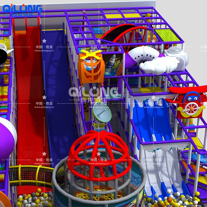 Indoor Slide Große Kinder Soft Playground Equipment Großer Indoor-Spielplatz mit Slide Space Hersteller Der niedrigste Preis Bunt