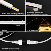 Bande lumineuse LED flexible FOB COB néon 24V 5M 480leds/m IP67 étanche en extérieur 3000K 4000K 6000K blanc pur