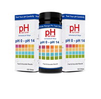 100 bandelettes de test de pH universelles en plastique SY, gamme complète 0-14, personnalisables OEM, test rapide du pH, garantie 2 ans, pour l'eau potable