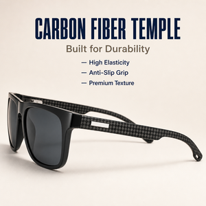 Lunettes de soleil carrées TR90 en fibre de carbone de haute qualité, mode sport, polarisées UV400, pour le cyclisme, la pêche, la conduite en extérieur pour hommes - Product Image 3