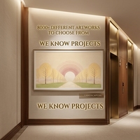Œuvre d'art murale d'arbre peinte à la main de qualité supérieure pour la décoration de chambres d'hôtel, projet professionnel FF&E pour l'hôtellerie
