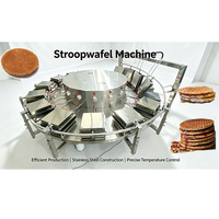 Machine à Stroopwafels Caramel de Type Carrousel, Vente Directe Usine, Moule Personnalisé, Ligne de Production Automatique de Gaufres et Biscuits pour Entreprises de Snacks