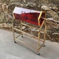 Boîte de tirage au sort à manivelle en acrylique transparente noire rouge or avec 1000 billets