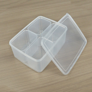 Transparent Plastic Food Storage Containers With Compartments Rectangle 26.5x20.1x10.3cm For Soup Jelly Milk Tea Fruit Salad - Product Image 2
