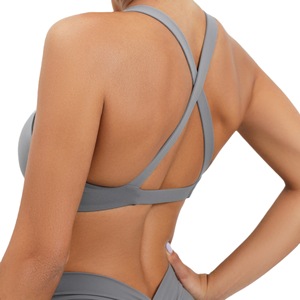 Sujetador Deportivo para Mujer, Gris, Copas Delgadas Moldeadas, Talla M, Spandex, para Yoga y Running, con Soporte - Product Image 5