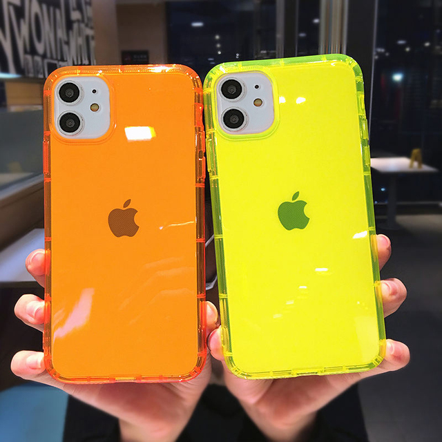 Custom Logo Shock Proof TPU Fluorescent Neon Phone Case for Iphone 11 12 13 14 15 16 Pro Max Xr Xs