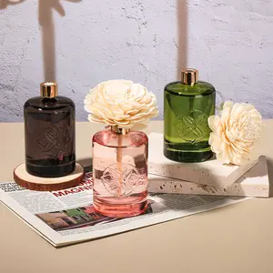 OEM ODM Round Glass Bottle Home Fragrance Sola Flower Reed Diffuser 150ml