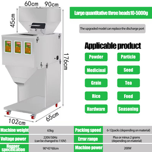 Machine d'emballage et de pesage à trois têtes de 5000g pour granulés, poudres et haricots - Product Image 4