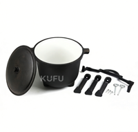 Direct usine, Ensemble de marmites Potjie en fonte émaillée à 3 pieds, pour ragoût au feu de camp / Cocotte hollandaise