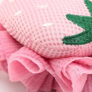 Esponja de Baño con Forma de Fresa, Rellena de Poliéster y Algodón, Exfoliante, Malla de Ducha, Esponja de Baño, Accesorios de Baño - Product Image 3