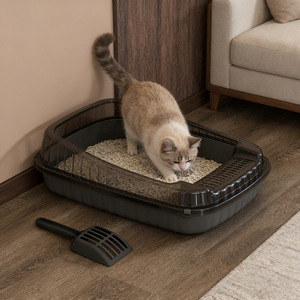Extra Large Cat Litter Box Rectangle Open Design Thickened PP Material For Cats Pet Supplies - Product Image 1