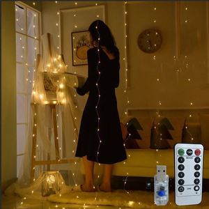 Guirlandes lumineuses LED murales pour fenêtre, rideau lumineux de sécurité pour chambre à coucher, mariage, fête, toile de fond, jardin, intérieur, Noël - Product Image 6