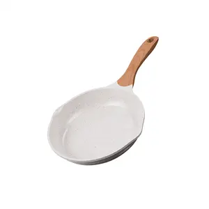 JEETEE Cast Aluminium Pots drop-in Hot Sale Non Stick Fry Pan With Lid Skillet With Soft Silicone Handle Cover Egg Pan