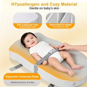 Cambiador de Bebé Hipoalergénico de Cuero PU Impermeable con Soporte para la Espalda, Antiderrames y Fácil de Limpiar, Almohadilla para Estación de Pañales para Recién Nacidos - Product Image 2