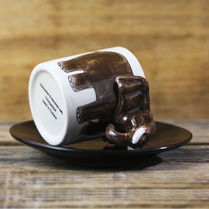 Wholesale <strong>Ceramic</strong> Animal Cup Cartoon <strong>Elephant</strong> Mug Hand-<strong>Painted</strong> Porcelain Espresso Coffee Cup with Saucer - Product Image 4