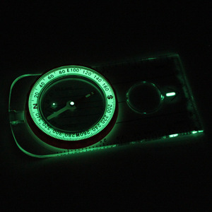 Multifuncional luminoso impermeable acrílico placa base brújula mapa escala regla brújula magnética actividades al aire libre puntero - Product Image 2