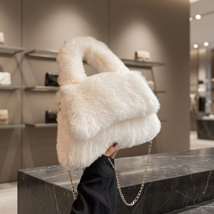 New Fashion Lady's Faux Fur Animal Print Handbag with Zipper & Hasp Closure China Origin - Product Image 3