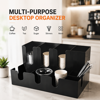 Organisateur de comptoir moderne pour café, support de rangement en plastique pour tasses, couvercles, pailles et accessoires