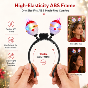 Lot <span class=keywords><strong>de</strong></span> 3 serre-têtes lumineux LED <span class=keywords><strong>de</strong></span> Noël, décorations scintillantes Père Noël, bonhomme <span class=keywords><strong>de</strong></span> neige, sapin pour fêtes <span class=keywords><strong>de</strong></span> fin d'année, accessoires <span class=keywords><strong>de</strong></span> cheveux <span class=keywords><strong>de</strong></span> Noël - Product Image 4