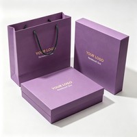 Boîte-cadeau personnalisée avec logo d'usine, emballage avec inserts en éponge, boîte en papier magnétique haut de gamme personnalisée avec sac pour entreprise ou cadeau