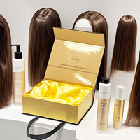 Caja de Exhibición Plegable de Cartón con Logotipo Personalizado 2026, Forro de Satén para Pelucas de Cabello Humano y Extensiones, Cierre Magnético