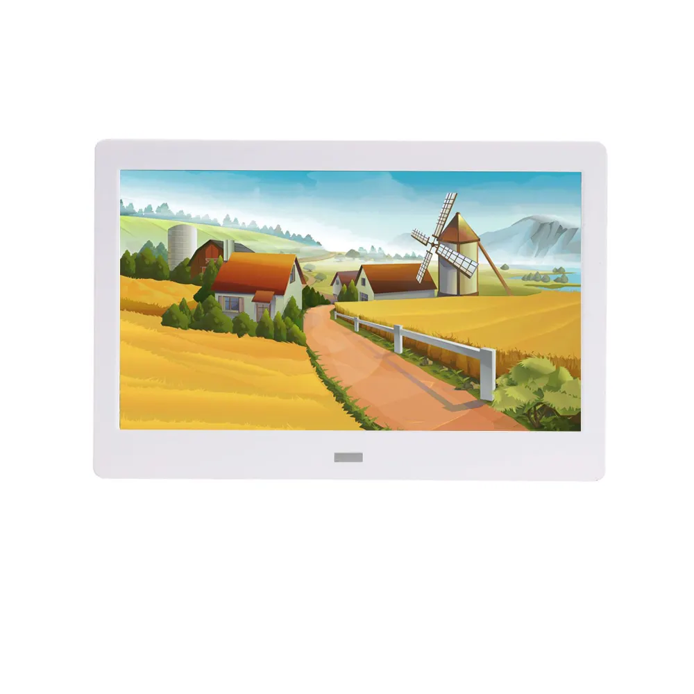 Amazon popüler beyaz renkli LCD ekran duvar montaj 10 inç elektronik dijital fotoğraf çerçevesi ev dekor için