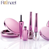 Compact à Double couche rose, étui pour poudre, de fond de teint, emballage avec miroir, 50 pièces