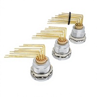 Connecteur Push-Pull à Aiguille M12 Circulaire Métallique à Angle Droit 90 Degrés SCG.1B.310.CLV pour Carte de Circuit Imprimé (PCI) IP50 B