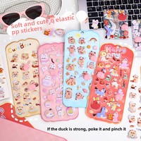 Autocollants décoratifs adorables en PVC souple 3D motif lapin de dessin animé pour coque de téléphone et gobelet