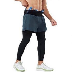 Pantalones Deportivos de Dos Piezas para <span class=keywords><strong>Hombre</strong></span>, de Cintura Alta, Secado Rápido, para Maratón, <span class=keywords><strong>Atletismo</strong></span>, Entrenamiento, Running, Fitness, Yoga - Product Image 1