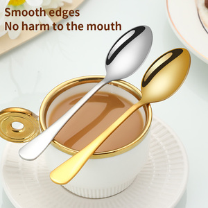 Juego de cucharas de café de lujo chapadas en oro de acero inoxidable personalizadas de fábrica, 12 Uds. - Product Image 2