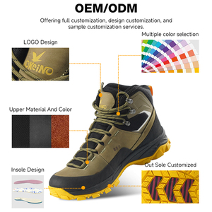 Sepatu Trekking Outdoor dengan Bahan Atas Nubuk Mesh, Tahan Aus, Tahan Air, Bernapas, Model Tinggi, OEM ODM, Logo Kustom - Product Image 6