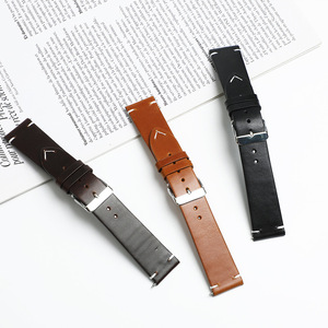 Correa <span class=keywords><strong>de</strong></span> Reloj Ultrafina <span class=keywords><strong>de</strong></span> Cuero Encerado Vintage, Correa <span class=keywords><strong>de</strong></span> Cuero Genuino Suave con Reemplazo Rápido y Delgado para Hombres y Mujeres - Product Image 2