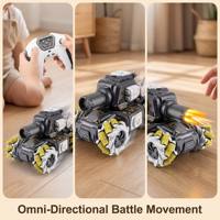 Ferngesteuertes App-basiertes Panzer-Auto-Spielzeug für Kinder Multifunktionales Schießspielzeug 360-Grad-Rotation 2,4G 9-Kanal Sprüh-RC-Stunt mit USB-Kabel