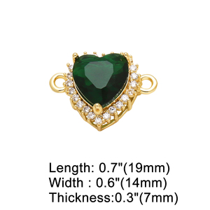 Multicolor Crystal Heart Charm for Bracelet Necklace Copper DIY Keychain Purse Charm <strong>Jewelry</strong> Making <strong>Supplies</strong> chma522 - Product Image 5