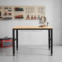 Banc de travail robuste de 60 pouces avec plateau en bois de caoutchouc, réglable en hauteur sur 5 niveaux, table en métal avec multiprise, capacité de 800 kg, personnalisable OEM/OBM