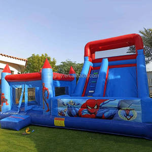 GMY Inflatables Spider City Hero Lit Gonflable Maison de Rebond pour Enfants Château Gonflable <span class=keywords><strong>Spiderman</strong></span> Combo - Product Image 1