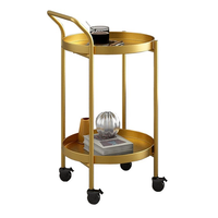 Chariot de rangement mobile en métal à 2 ou 3 niveaux, table basse OEM, mobilier de salon moderne, or et noir, pour maison et appartement