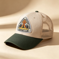 Casquette Trucker Rétro Camping Club avec Patch Tissé Unisexe Respirante à Dos en Maille pour Voyages en Plein Air et Usage Quotidien Décontracté